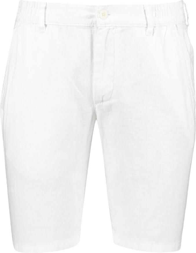BRAX Regular fit linnen bermuda met elastische band model 'BALU'