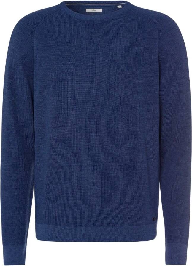 BRAX Round-neck Knitwear Blauw Heren