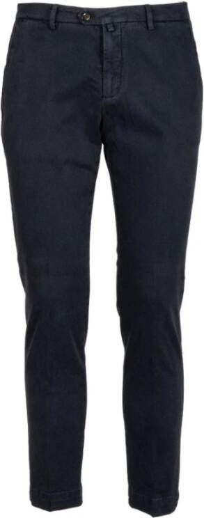 Briglia Blauwe Gabardine Broek met Slim Fit Blauw Heren