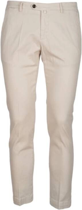 Briglia Slim Fit Gabardine Broek in Boterkleur Beige Heren