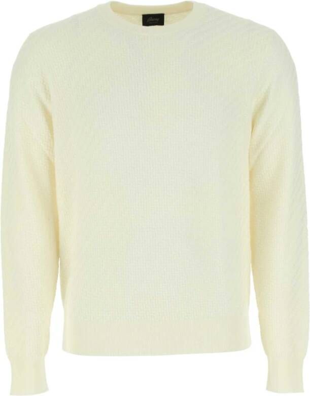 Brioni Ivoor katoenen blend trui Wit Heren
