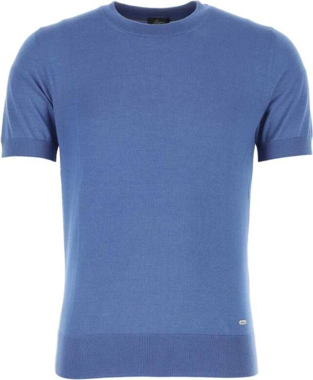 Brioni Lichtblauwe kasjmier blend t-shirt Blauw Heren
