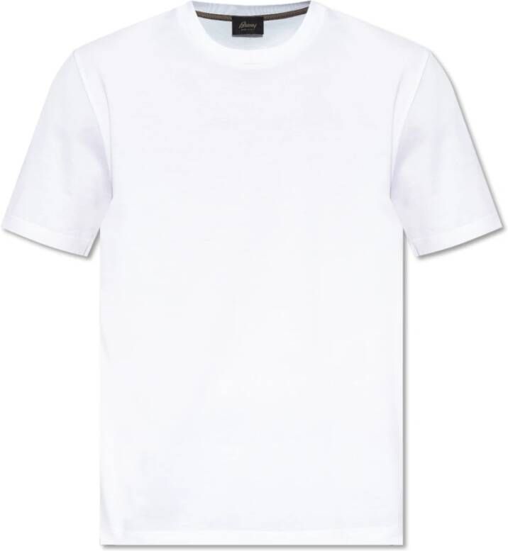 Brioni Logo T-shirt White Heren