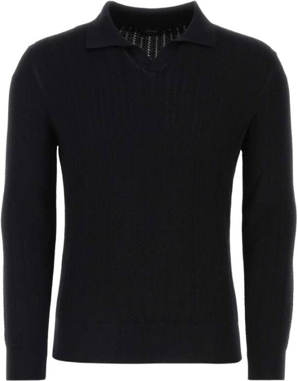 Brioni Middernacht blauw katoenen poloshirt Blauw Heren