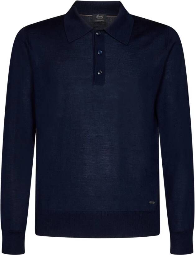 Brioni Polo Shirts Blauw Heren
