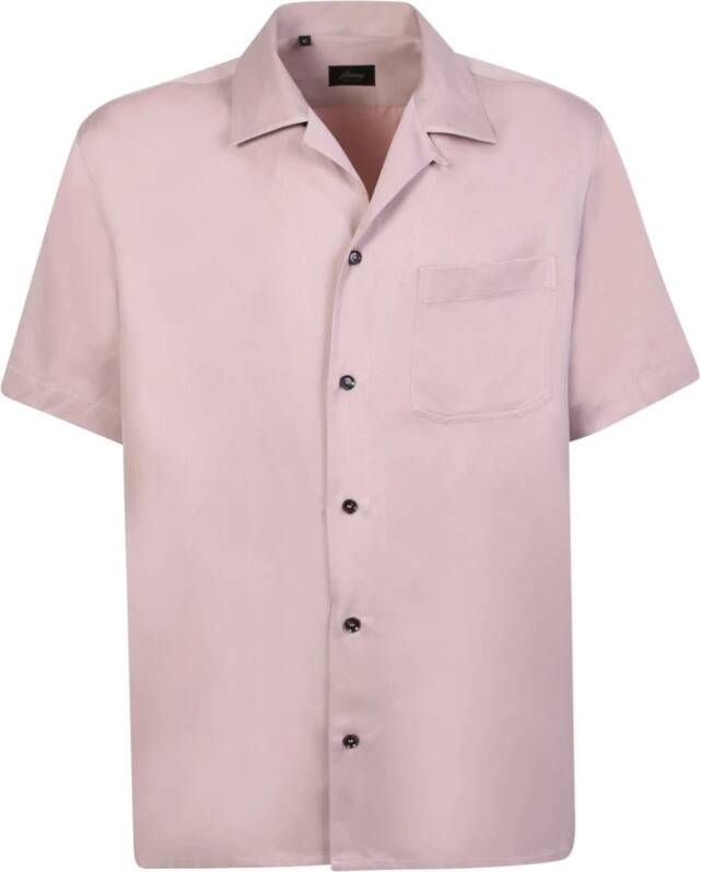 Brioni Roze Katoen-Linnen Blend Shirt Roze Heren