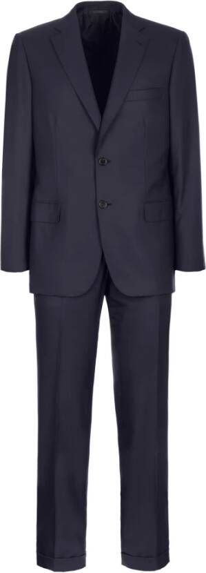 Brioni Single Breasted Suits Blauw Heren