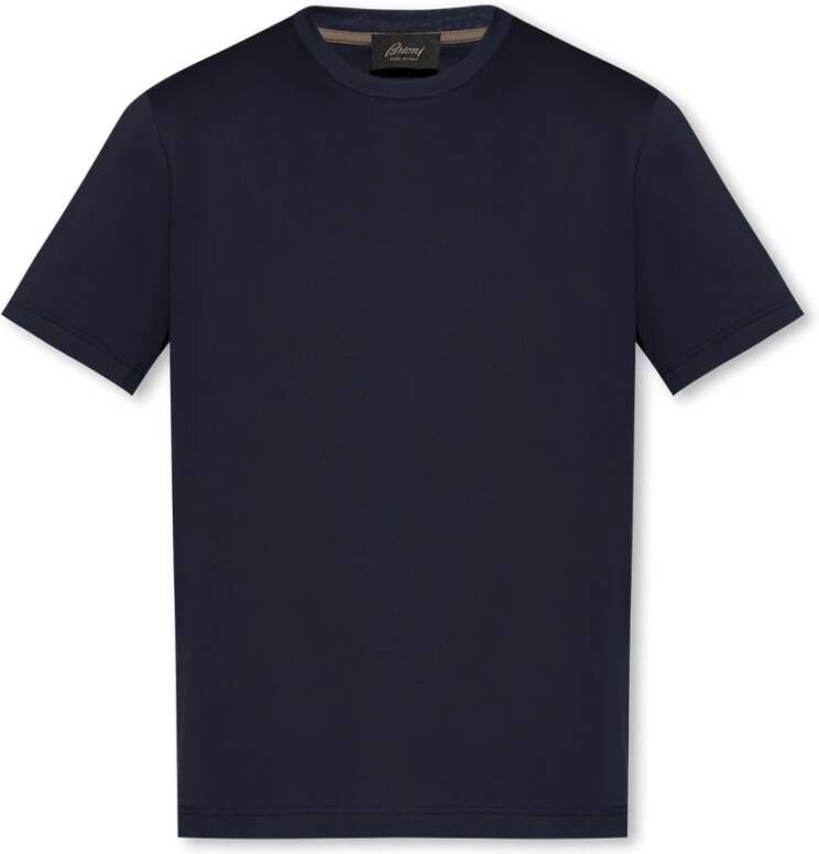 Brioni T-shirt met logo Blauw Heren