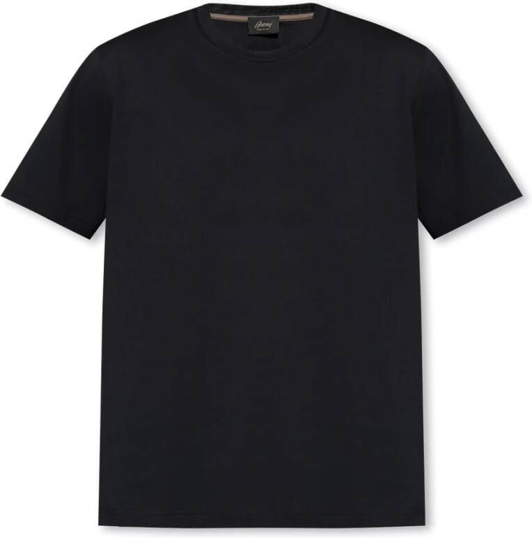 Brioni T-shirt met logo Zwart Heren