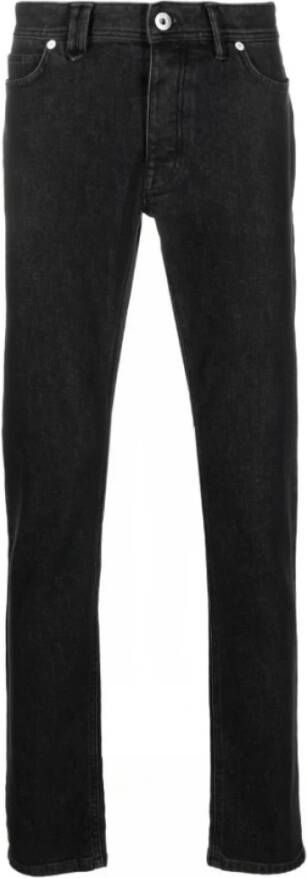 Brioni Zwarte Slim-Leg Mid-Rise Jeans Black Heren