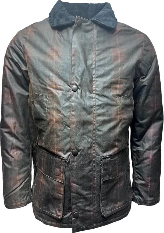 Brixtol Textiles Bruin Tartan Gewaxte Jas Curtis Brown Heren