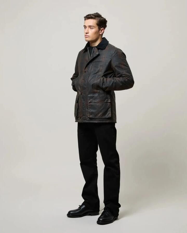 Brixtol Textiles Bruin Tartan Gewaxte Jas Curtis Brown Heren - Foto 4