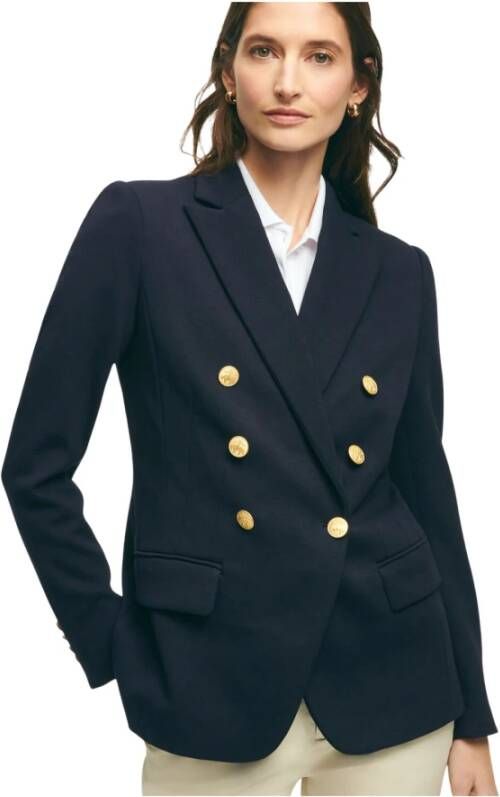 Brooks Brothers Gestructureerde gebreide blazer van piquékatoen Blue Dames