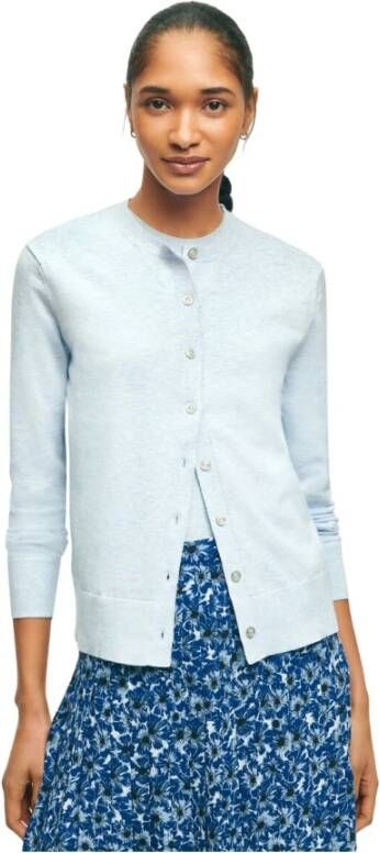 Brooks Brothers Supima Katoenen Cardigan Blue Dames