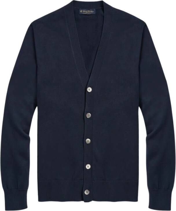 Brooks Brothers Supima Katoenen Cardigan met Knopen Blue Heren