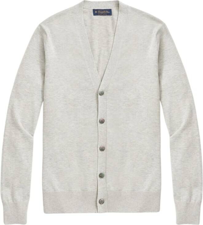 Brooks Brothers Supima Katoenen Cardigan met Knopen Gray Heren