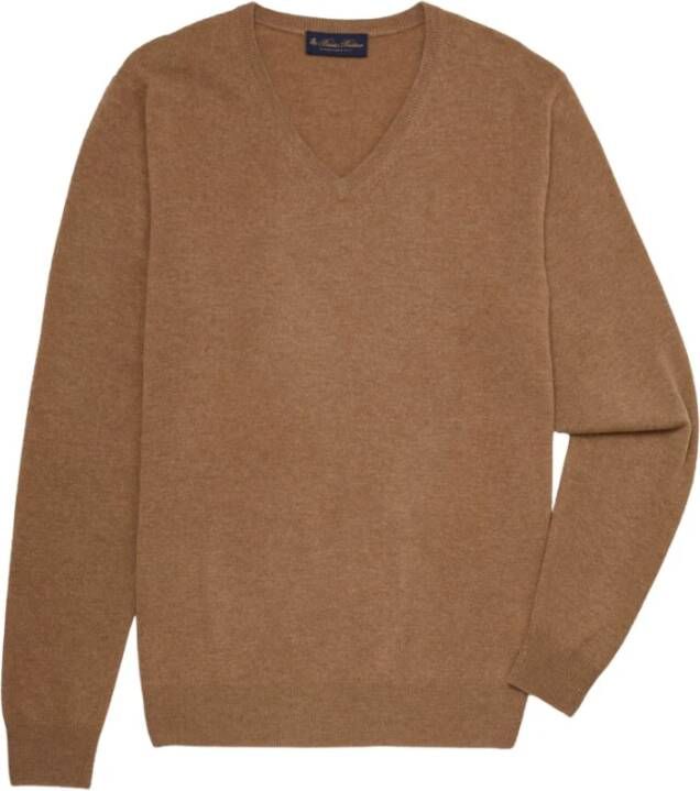 Brooks Brothers Cashmere V-hals trui Bruin Heren