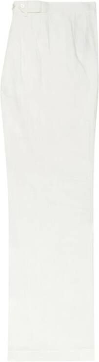 Brooks Brothers Linen wijde pijpen broek met plooien White Dames