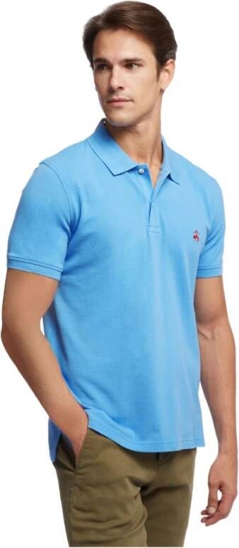 Brooks Brothers Extra-slim fit polo shirt met korte mouwen van Supima-katoen Blue Heren