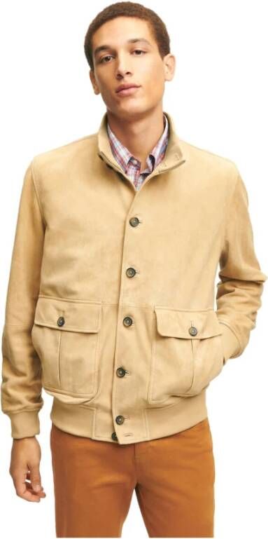 Brooks Brothers Suède leren jas Beige Heren