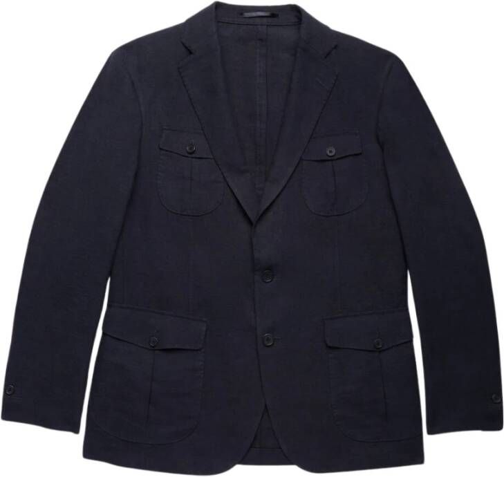 Brooks Brothers Linnen Safari Jacket Blue Heren