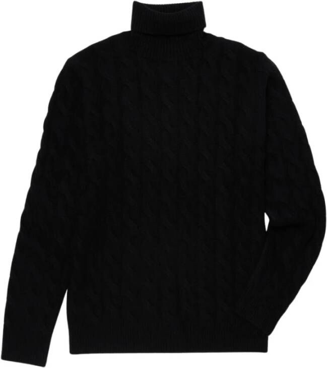 Brooks Brothers Kabelgebreide Turtleneck Black Heren