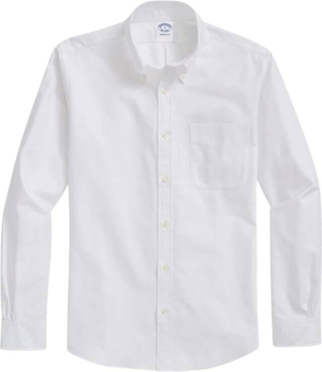 Brooks Brothers Madison Relaxed-Fit Sport Shirt Oxford knoop-down kraag Wit Heren