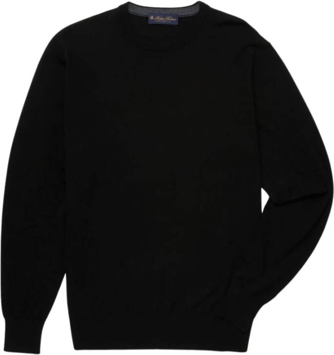 Brooks Brothers Merino Wool Crew-hals trui Zwart Heren
