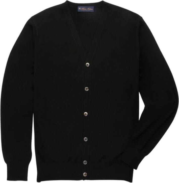 Brooks Brothers Merinowol Cardigan Zwart Heren