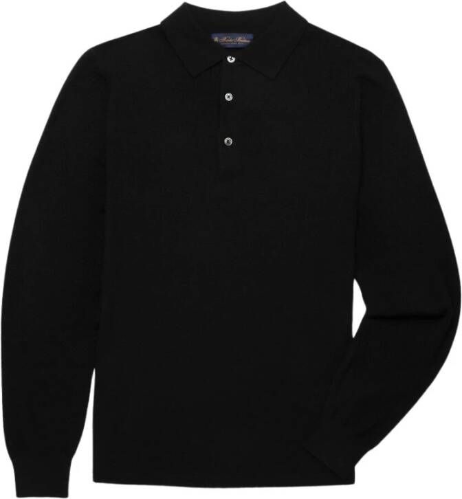 Brooks Brothers Merino Wol Polo Shirt Black Heren