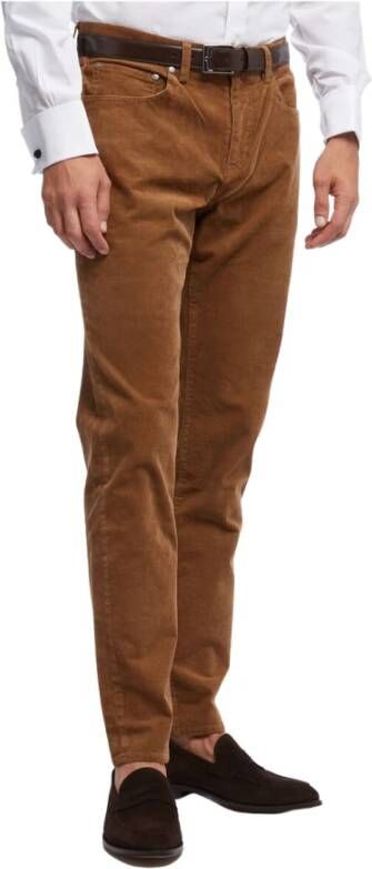 Brooks Brothers Milano Slim-Fit broek corduroy Bruin Heren