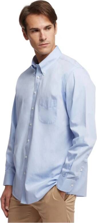 Brooks Brothers Milano Slim-fit niet-ijzeren overhemd pinpoint button-down kraag Blauw Heren