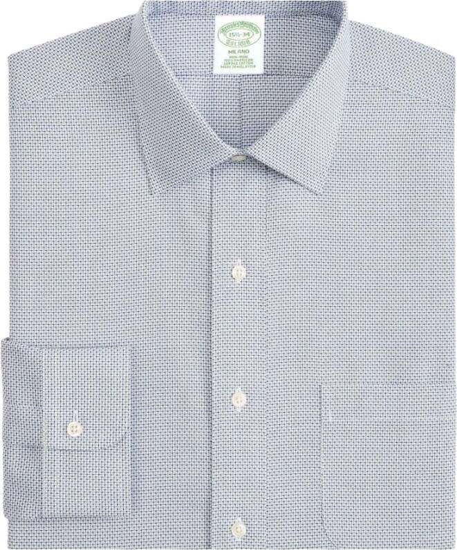 Brooks Brothers Milano Slim-fit niet-ijzerstemmingshemd Dobby Ainsley-kraag Blauw Heren