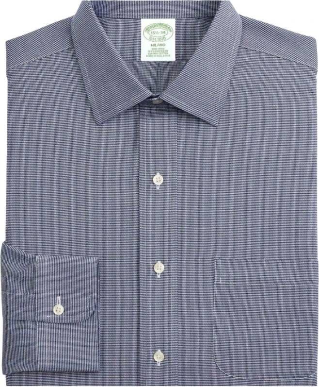 Brooks Brothers Milano Slim-fit niet-ijzerstemmingshemd Dobby Ainsley-kraag Blauw Heren