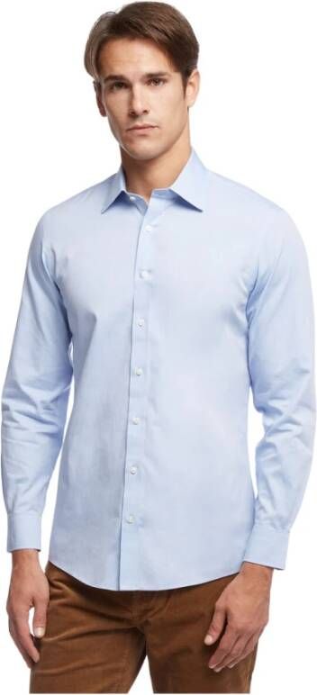 Brooks Brothers Milano Slim-fit niet-ijzerstudie shirt pinpoint ainsley kraag Blauw Heren