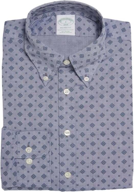 Brooks Brothers Milano Slim-Fit Sport Overhemd Broad Cloth button-down kraag Blauw Heren