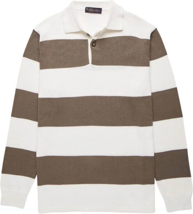 Brooks Brothers Gestreepte katoenen poloshirt Gray Heren