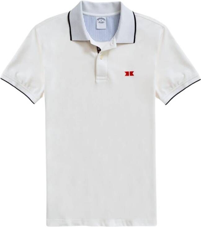 Brooks Brothers Supima Katoen Slim-Fit Golden Fleece Getailleerde Poloshirt White Heren