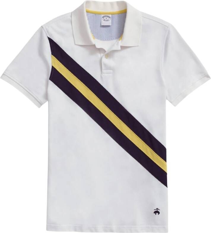 Brooks Brothers Poloshirt met Archive Stripe van katoenen piqué White Heren