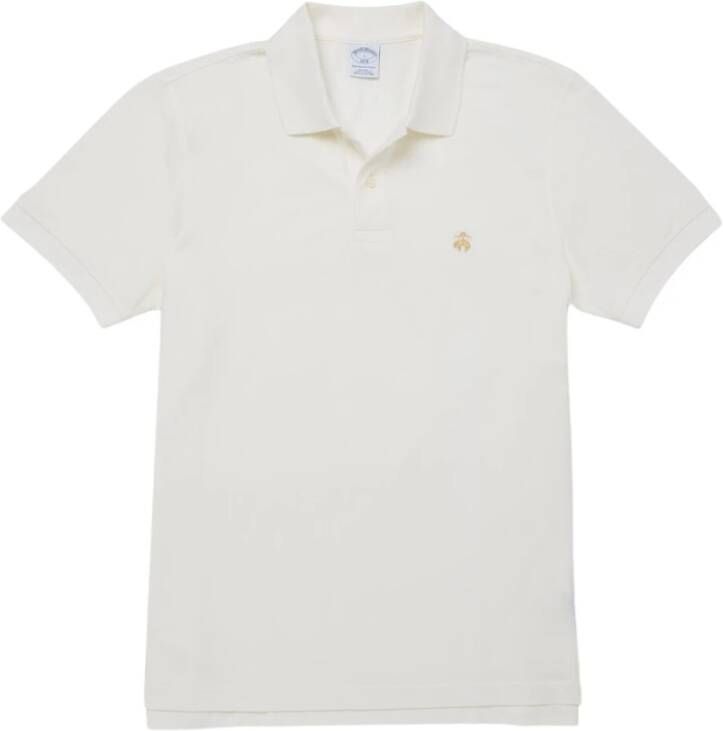 Brooks Brothers Slim-fit Short Sleeves Pique Polo Shirt White Heren