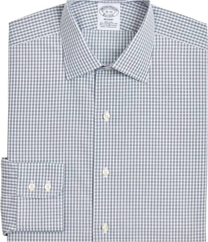 Brooks Brothers Regent Regelijke FIT Nion Irurs Sriend Shirt Oxford Strek Ainsley Collar-Controle Blauw Heren