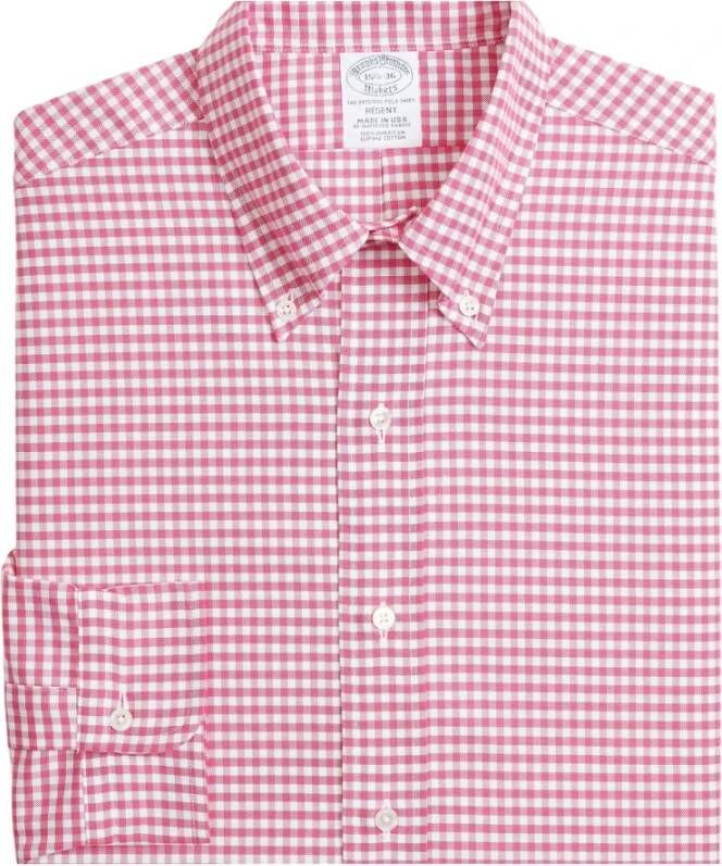 Brooks Brothers Regent Regelijke FIT NIONURS-overhemd Oxford button-down kraag Roze Heren