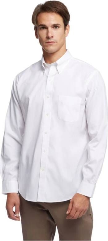 Brooks Brothers Regent Regelijke FIT NIONURS-overhemd Pinpoint Stretch knoop-down kraag White Heren