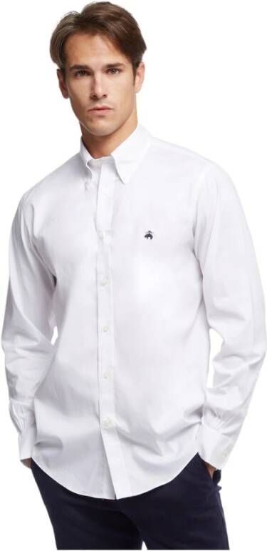 Brooks Brothers Regent Regelijke FIT NON Irje Sport Shirt Pintopt Buitenkraak Collar Wit Heren