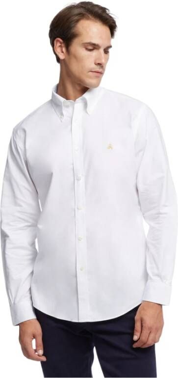 Brooks Brothers Regent Regelijke Fitionurs Sport Shirt Oxford Stretch knoop-down kraag Wit Heren