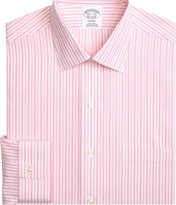 Brooks Brothers Regent Regular-fit niet-ijzer overhemd Oxford Stretch Ainsley Collar-Check Roze Heren