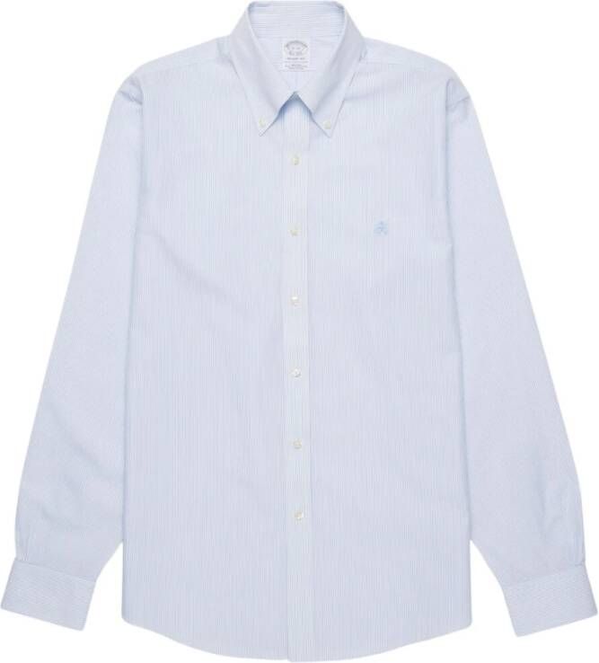 Brooks Brothers Supima Katoen Non-Iron Button-Down Dress Shirt Blue Heren