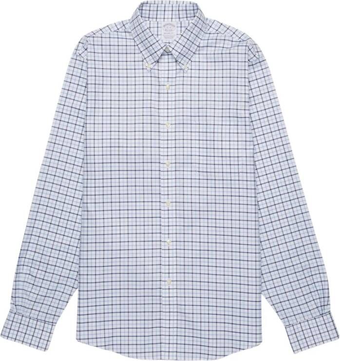 Brooks Brothers Regent Regular Fit Supima Katoenen Non-Iron Hemd met Knoopsluiting Blue Heren
