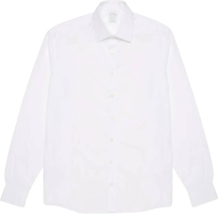 Brooks Brothers Milano Slim Fit Non-Iron Ainsley Collar Hemd White Heren