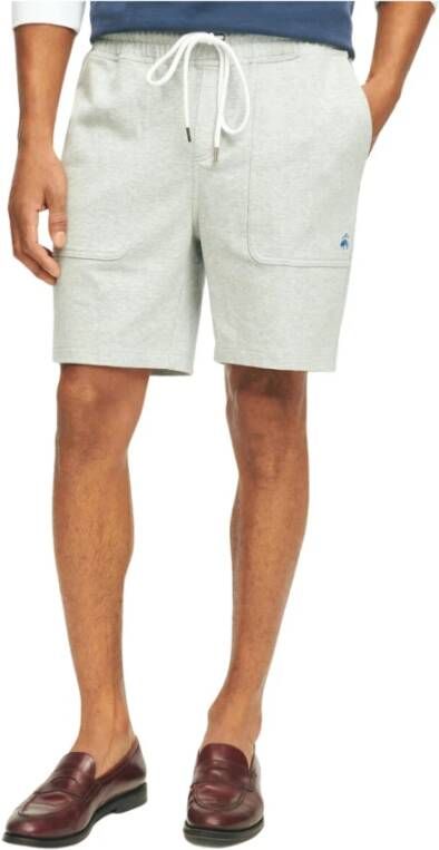 Brooks Brothers Stretch Suède Katoenen Jersey Sweatshorts Gray Heren